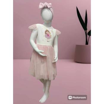 Fashionkids Dievčenské šaty LENKA Ružová ecru
