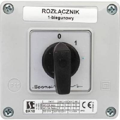 Spamel Vačkový spínač 0-1 1P 10A v krytu SK10-1.825/OB11