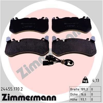 ZIMMERMANN Sada brzdových platničiek kotúčovej brzdy 244551702