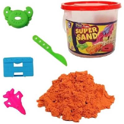 Творчески комплект PlayToys - Пясък за игра с фигурки, зелен, 400 g (4362.1)
