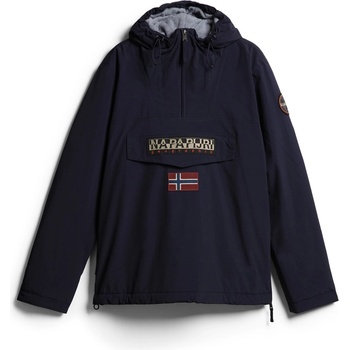 Napapijri Men's Rainforest Water Resistant Hooded Long Sleeve Rain Anorak - Navy