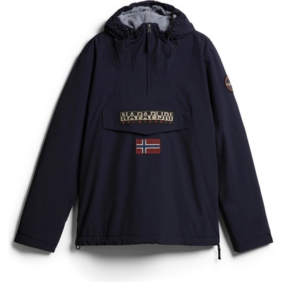 Napapijri Men's Rainforest Water Resistant Hooded Long Sleeve Rain Anorak - Navy