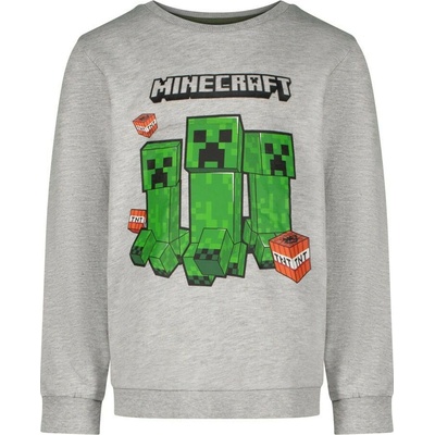 Fashion UK Chlapecká mikina Minecraft Creeper TNT šedá