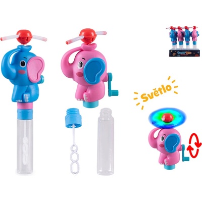 Mikro trading Bublifuk 235 cm SE SLONEM na baterie s vrtulkou a světlem