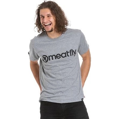 Meatfly Logo 20 FW20 Heather Grey červená