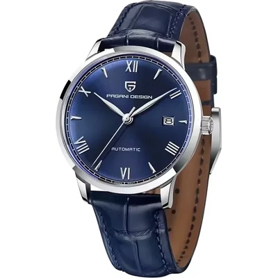 Pagani design Мъжки часовник Pagani Design Outcept, Механичен, Естествена кожа, Син (PD-1759-LEATHER-BLUE)