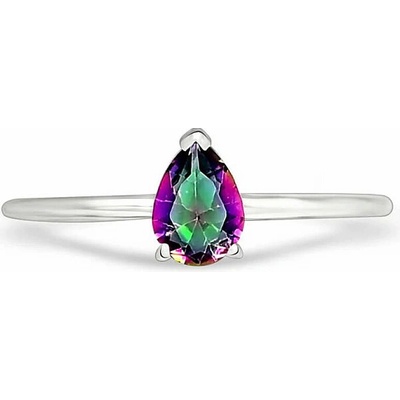 Nefertitis Topaz mystický broušený prsten stříbro RBC301