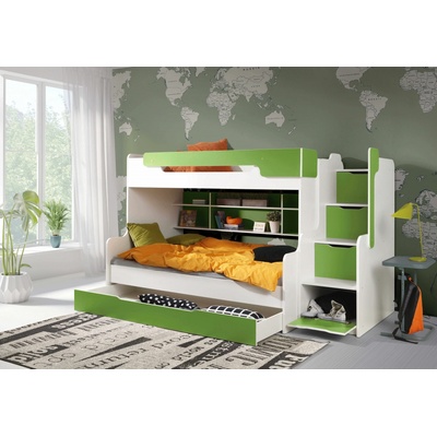 ArtBed Harry poschodová Biela / zelená