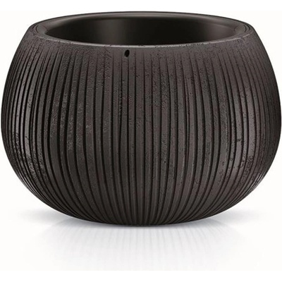 Prosperplast Květináč s vkladem BETON BOWL černý 14,4 cm