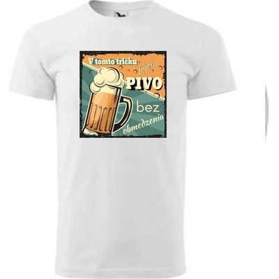 Vtipné tričko pivo b biele