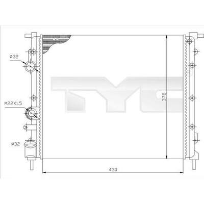 Chladič, chlazení motoru TYC 728-0026