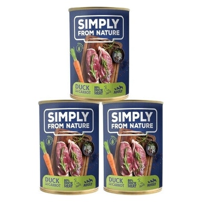 Simply From Nature kačica s mrkvou 3 x 400 g