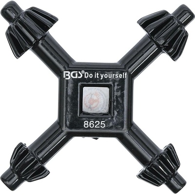 Kraftmann BGS 108625 Kraftmann - Čtyřnásobná klička pro vrtačková sklíčidla, univerzální