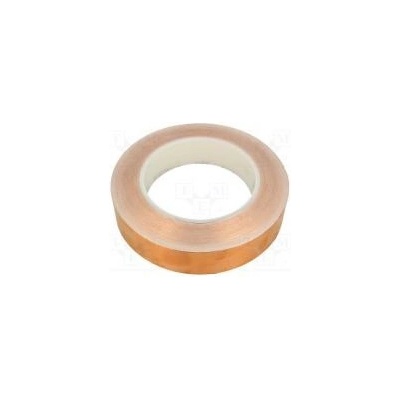 Páska elektricky vodivá W 25mm L 33m Thk 0,066mm měď 4,4N/cm