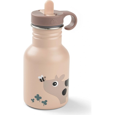 Done by Deer Dětská nerezová láhev Tiny Farm 350 ml Růžová