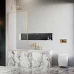 Radaway Параван за вана Radaway Modo F SL PNJ II, гланцово-прозрачен, златист, 50x150 см, 8 мм стъкло, ляв (10406050-09-01L)