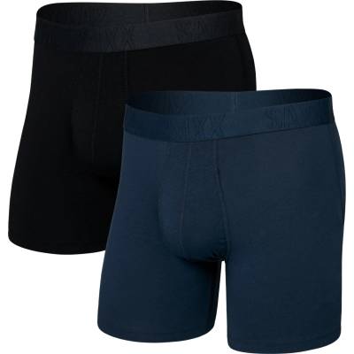 Saxx Мъжко синтетично термобельо Saxx Droptemp Cooling Cotton Trunk Fly 2-Pack Everyday base layer - Dark Ink / Black - размер XXL (014-2659-0115)