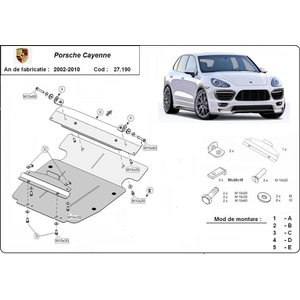 Scut Motor - Румъния Метална кора под двигател porsche cayenne (955) от 2002 до 2007 (73803)
