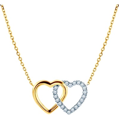 SAVICKI Колие Heart: двуцветно злато. диаманти