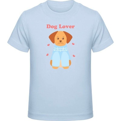 Premium tričko pro děti Nápis Dog Lover a pejsek Miminkovská modrá
