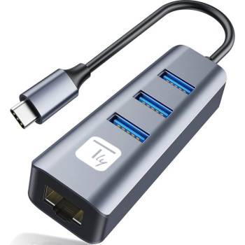 TECHLY IDATA USB-ETGIGA3CA докинг станция Жичен USB 3.2 Gen 1 (3.1 Gen 1) Type-A + Type-C Черен, Сребърен (IDATA USB-ETGIGA3CA) (IDATA USB-ETGIGA3CA)