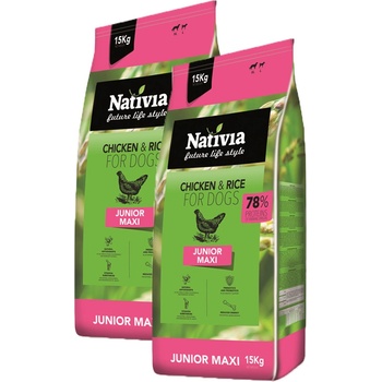 Nativia Dog Junior Maxi 2 x 15 kg