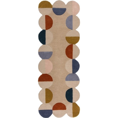 Flair Rugs Бежова ръчно изработена вълнена пътека 80x230 cm Mia Scallop Frame - Flair Rugs (503119380181)