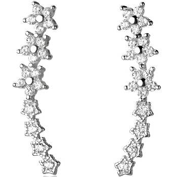 HARAHU Обеци sr - 38820 - Сребърни / Кристални kp38820 (sr-38820)