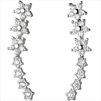 HARAHU Обеци sr - 38820 - Сребърни / Кристални kp38820 (sr-38820)