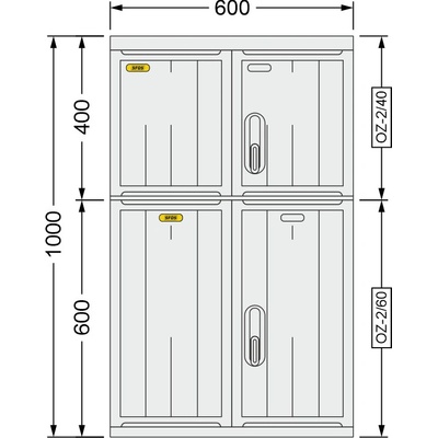 SFOS 600x1000x245mm OZ-2/40 + OZ-2/60
