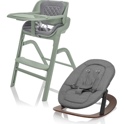 ZOPA Set židlička Inspira + novorozenecký set + houpací základna Pistacio Green