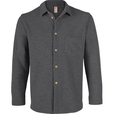 Engel Мъжка риза с копчета Engel L/S Shirt - Lavagrau Melange - размер 44 (EU) (033-1723-0211)