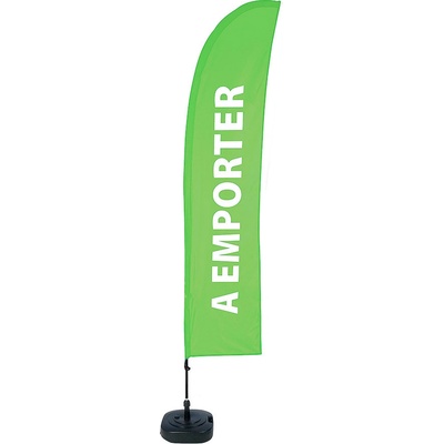 Jansen Display Beach Flag Budget Wind Complete Set Take Away Green French, 1010 x 4305 mm