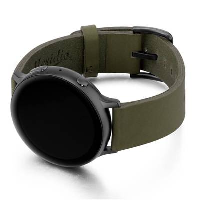 Уникална ръчно изработена кожена (естествена кожа) каишка за Samsung Galaxy Watch Active - Meridio Deep Leaf Full Grain Leather Band (тъмнозелен) (20DLSG)