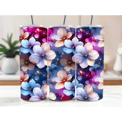 Cool termokelímek s brčkem 590 ml Magické modré a fialové květy