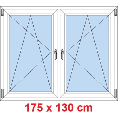 Soft Dvoukřídlé plastové okno 175x130 cm OS+OS se sloupkem Bílá