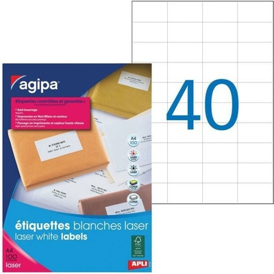 Etikety laser 52,5x29,7mm Agipa A4 100 hárkov