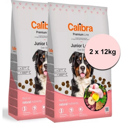 Calibra Dog Premium Line Junior Large new 2 x 12 kg
