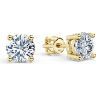 DF Dámske náušnice 3688 zo žltého zlata s diamantmi s celkovou hmotnosťou 1,80 ct