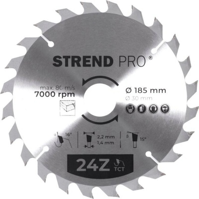 Kotúč Strend Pro TCT 185x2.2x30/20 mm 24Z, na drevo, pílový, SK plátky