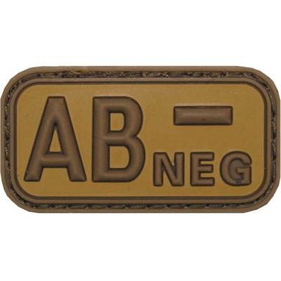 MFH nášivka krvná skupina 3D AB negative khaki 5x2,5cm
