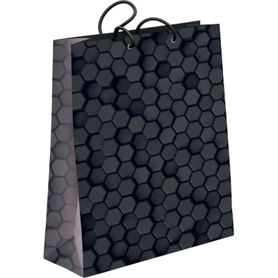 Albi Dárková taška velká - Černé hexagony (26 × 12,7 × 32,4 cm)