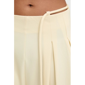 Answear. LAB Панталон Answear. LAB в жълто с широка каройка, с висока талия (P4570.iak)