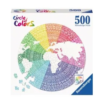 Ravensburger Пъзел Ravensburger 500 части - Кръг от цветове: Мандала, 7017168