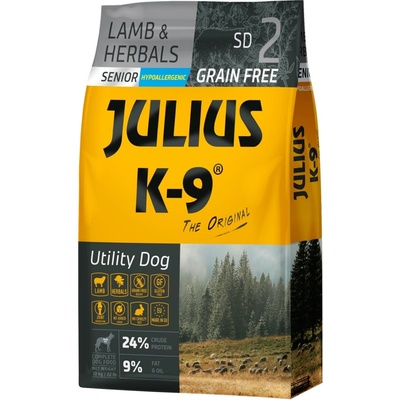 Julius K-9 Grain Free Senior Utility Dog Lamb & Herbals 10 kg