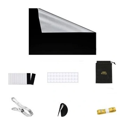 Set zatemňovací fólie a příslušenství - Černá, 150 x 300 cm