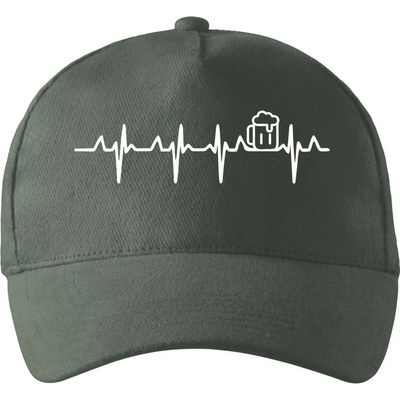 EKG pivo so zahnutým šiltom a mosaznou sponou Tm. bridlica šedozelená