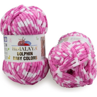 Himalaya příze Dolphin Baby Colors 80435 bílá, malinová