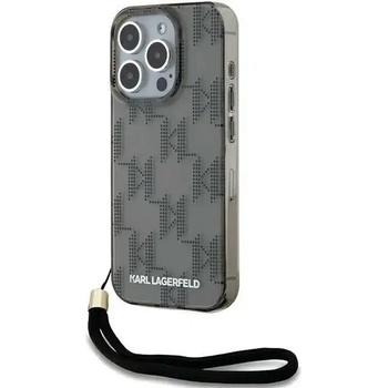 KARL LAGERFELD Кейс Karl Lagerfeld IML Mono KL Pattern & Cord за iPhone 15 Pro Max, черен (3666339258276)