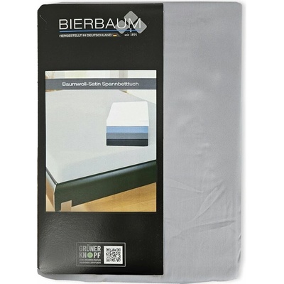 Bierbaum satén prostěradlo středně šedé 180x200